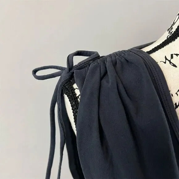 American Eagle Women's Gray Cropped Tank Top Size XL shoulder tie - Picture 2 of 7